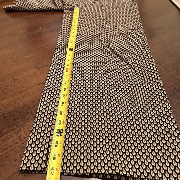 Jules & Leopold Geometric Print Wide Leg Pants Black Gold Beige Size Large - Picture 7 of 12